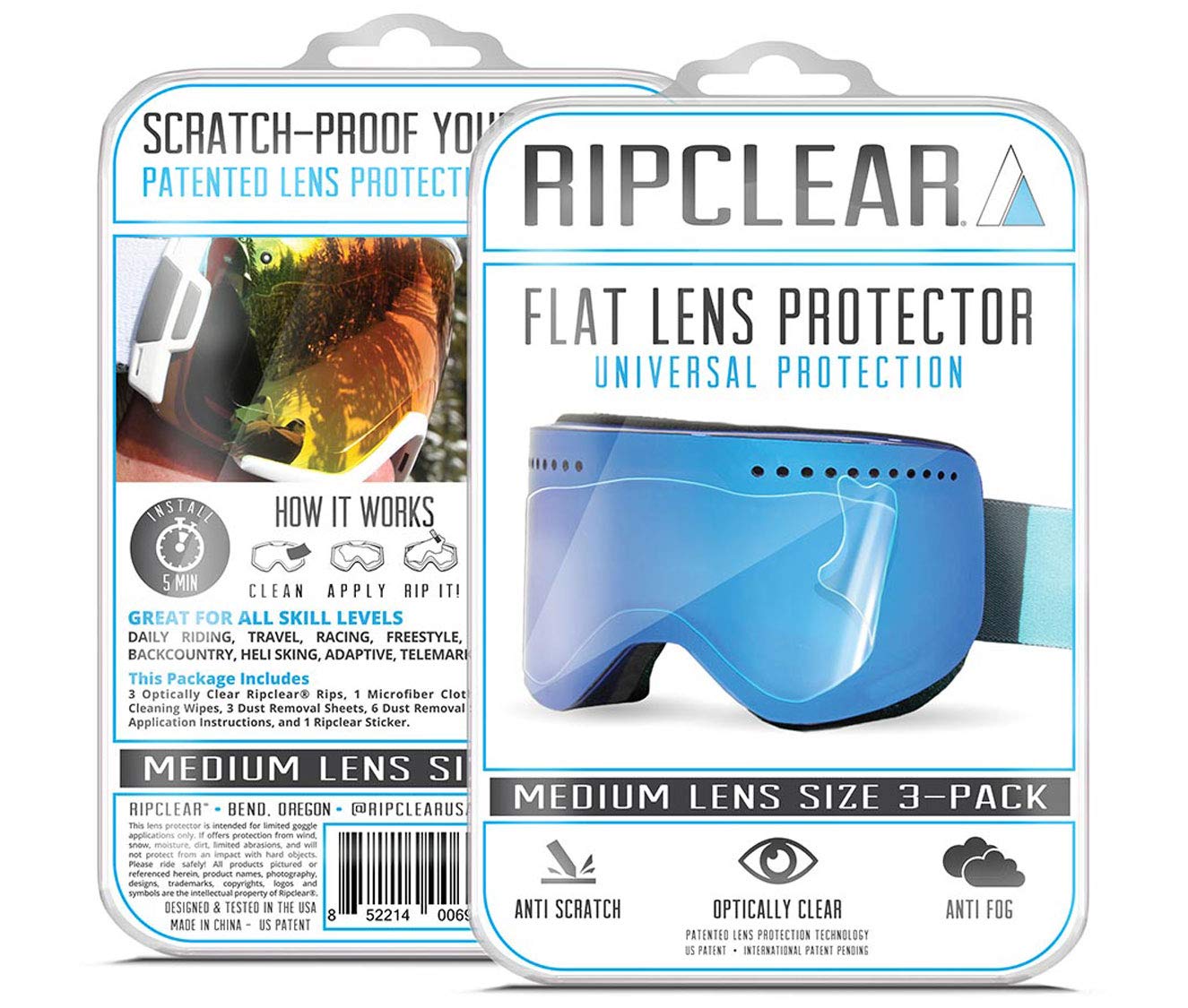 RIPCLEAR Smith Squad Lens Protector - with Microfiber Cloth and Dust Removal Sheet, 2-Pack