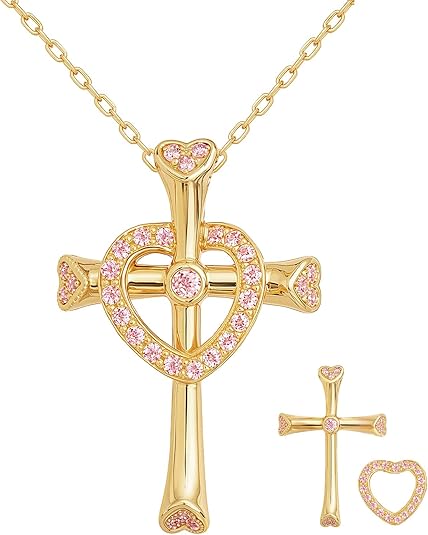 URTHEONE Moissanite Cross Necklace for Women