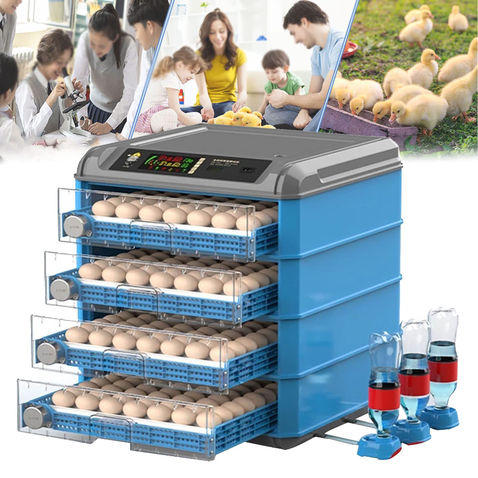 300/392/500 Eier Inkubator, digitale Geflügel -Brütermaschine mit automatischer Eierwende, Temperaturregelung, LED -Bildschirm, Allzweck -Inkubator für Hühner Enten Vögel,392
