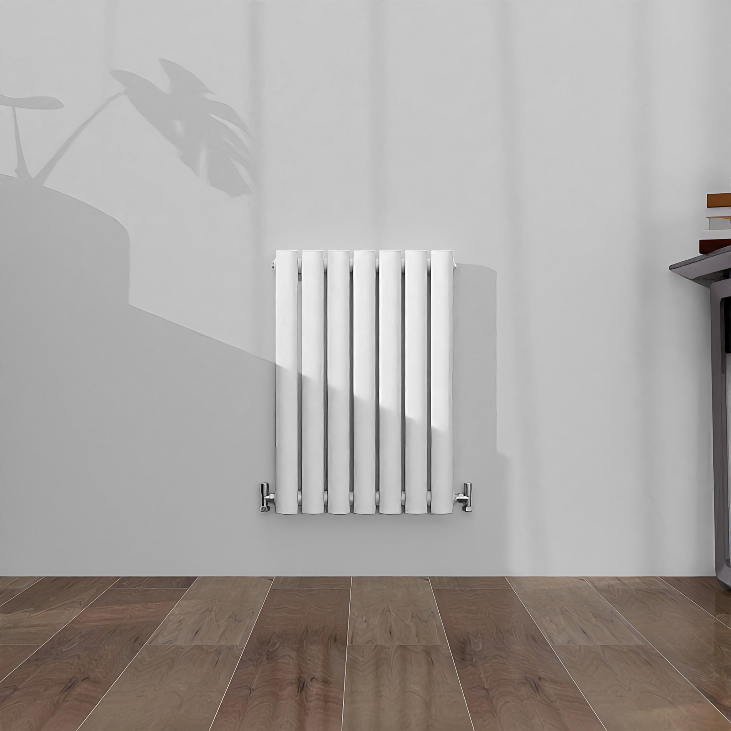 SLINE SANITARY Horizontal Oval Column Rradiator Bathroom Central Heating White 600×413mm Single Panel Radiator