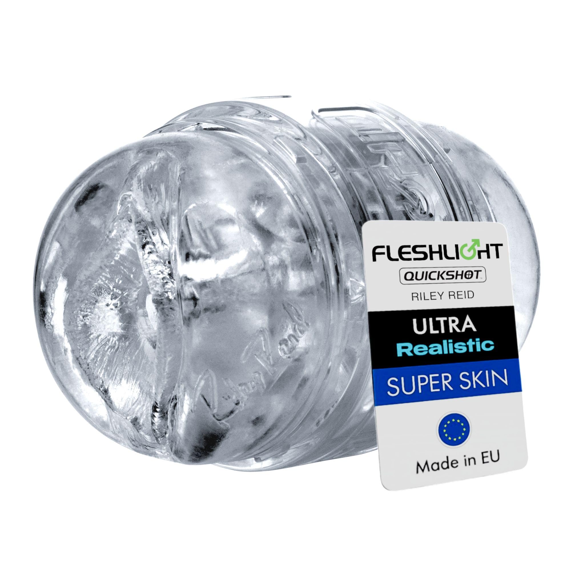 Fleshlight - Riley Reid Quickshot - Masturbador Masculino Experiencia Real - Manga Abierta en Ambos Extremos – Moldeado a Escala de Riley Reid - Compacto y Transparente – Fácil de Limpiar