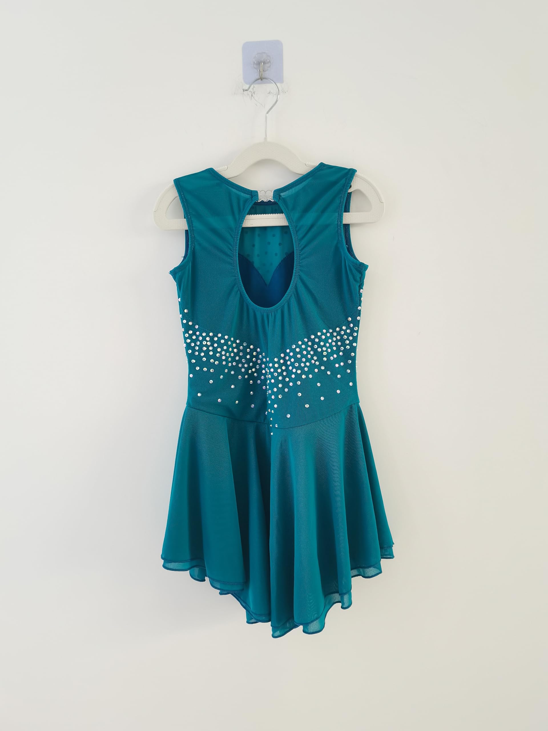 LIUHUO Eiskunstlaufkleid, einfarbig, ärmellos, Wettkampfleistung für Mädchen
