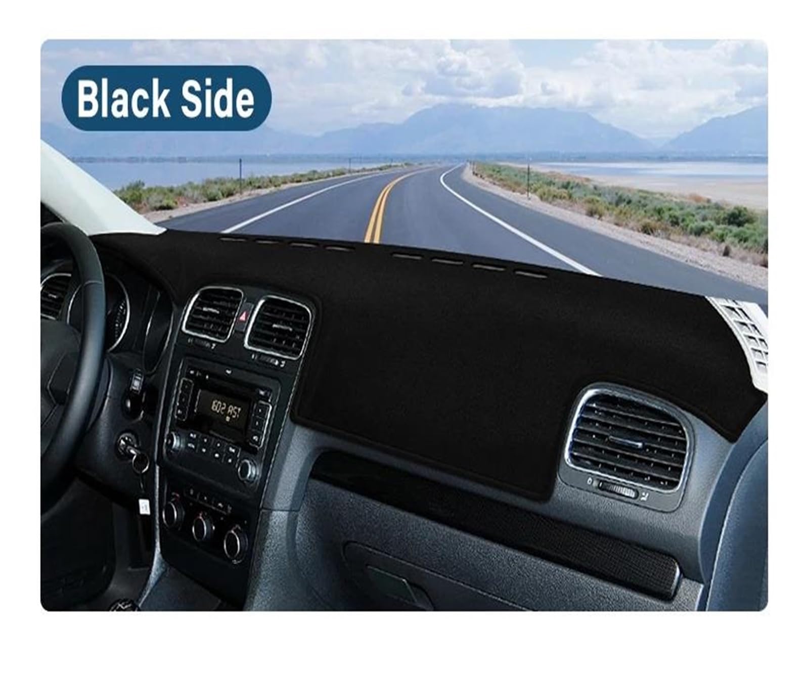 Per Go&lf 6 MK6 2008 2009 2010 2011 2012 Cruscotto dell'auto Evitare la copertura della luce Tappetino antiscivolo Strumento Tappeti Copri Cruscotto(A Black Side)