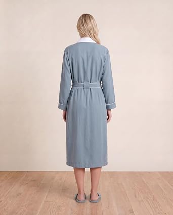 Plush Necessities Luxury Spa Robe - Microfiber with Cotton Terry Lining