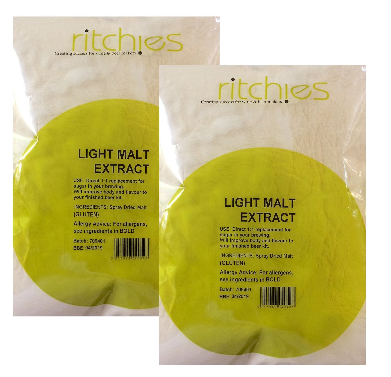 Ritchies Light Spray Dried Malt Extract DME - 1kg (2 x 1kg)