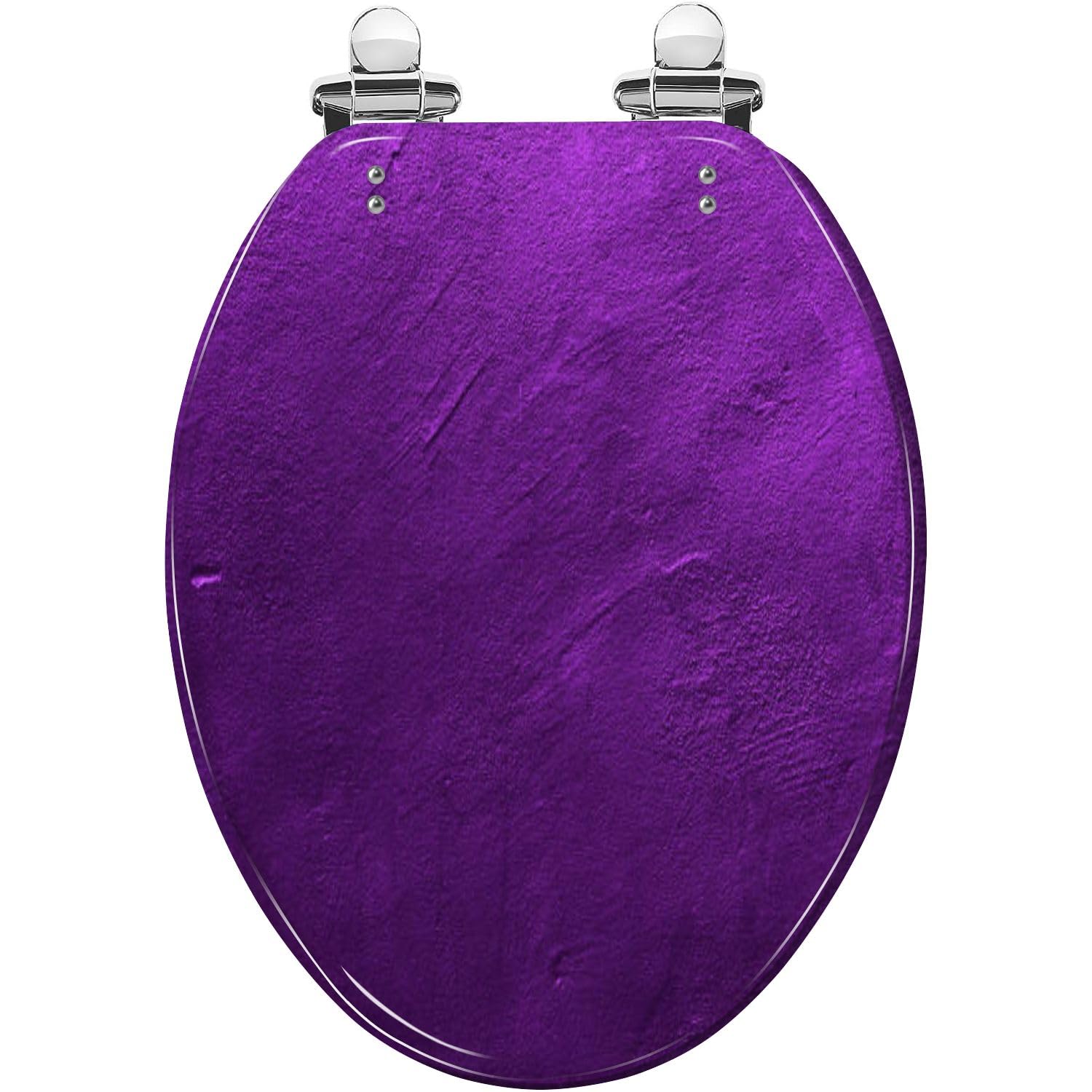 Gutuyehkea Multi2 Abstract Light Purple Resin Elongated Toilet Seat Slow Close Quick Release Hinges Easy Clean 18.5X14.5 Inches(Multi2)