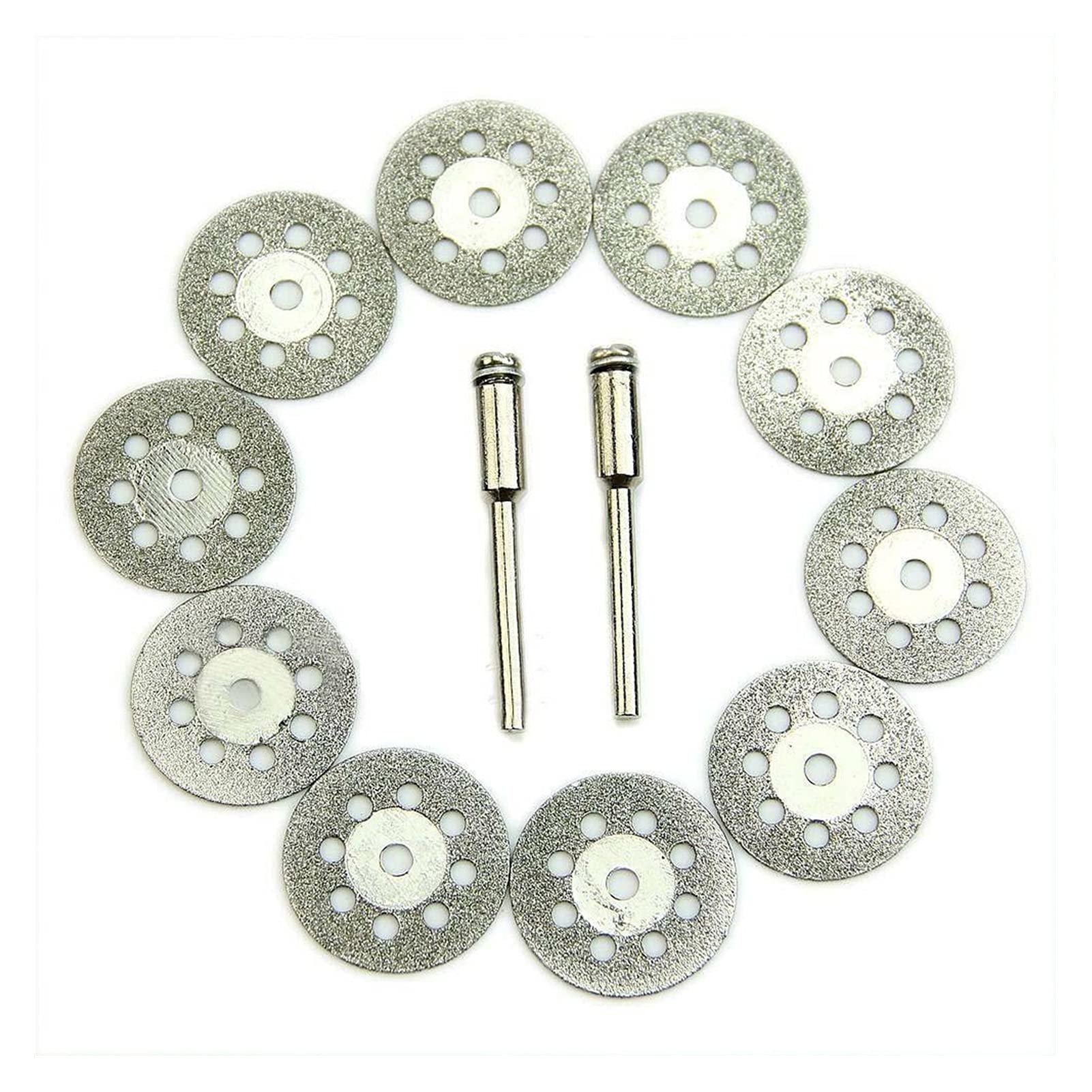 10 hojas de sierra circulares giratorias de 22 mm, discos de rueda de corte, mandriles para cortes de cerámica + 2 mandriles, manual de usuario de la tienda K9 (longitud de la hoja: como se