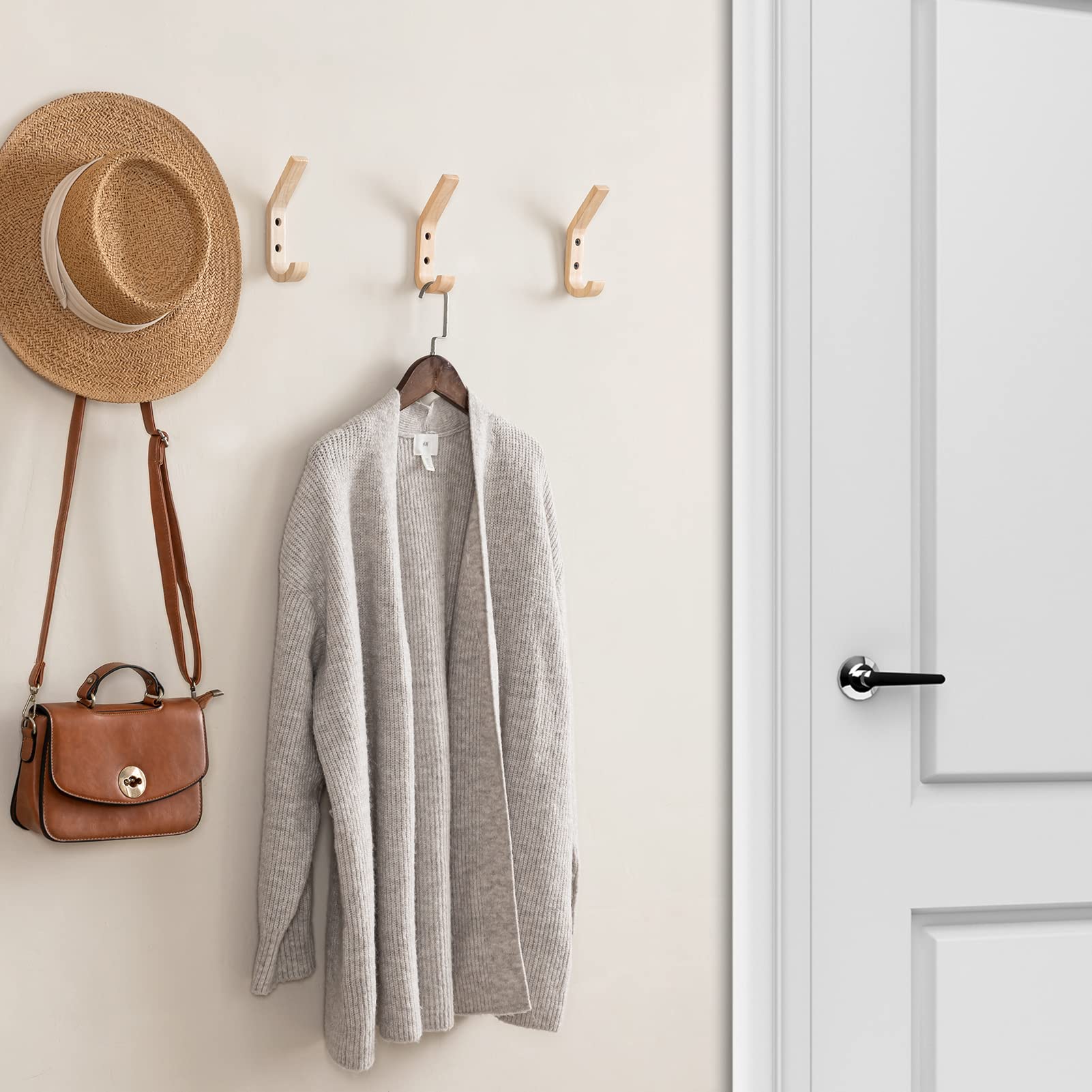 Photo inspiration: Wooden Hooks For Hanging Decor Reference: Snapklik Com Ubtkey 6 Pack Wooden Coat Hooks Wall Hooks