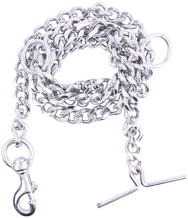 Pet Guard Super Heavy Weight Dog Leash Diamond Cut Heavy Duty Dog Chain with Hook (XX Large-Size, Grind no 8) (L: 63 Inches Thickness: 1inch), Chrome Finished Steel (Frustration Free Pack)