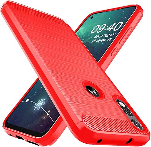 Osophter Funda para Moto E 2020, Moto XT2052-1, funda protectora de goma TPU flexible de absorción de golpes para Motorola Moto E (2020) (rojo)