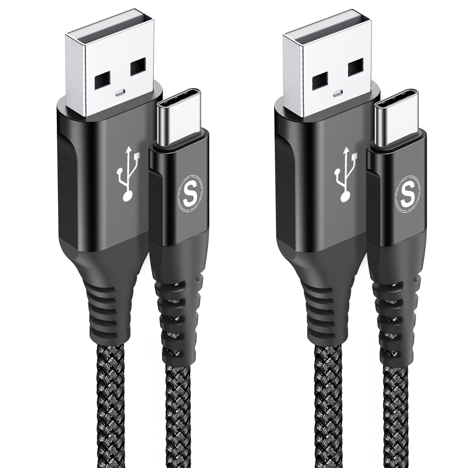 AviBrex [2 Pezzi Cavo USB C 3.1A Ricarica Rapida,[1m+1m] Cavo di Ricarica type c in Nylon per i Phone 15 16 Pro Max,Sam sung Galaxy S24 S23 S22 S21 S20 S10 S9 S8A71 A55,Flip Pixel LG