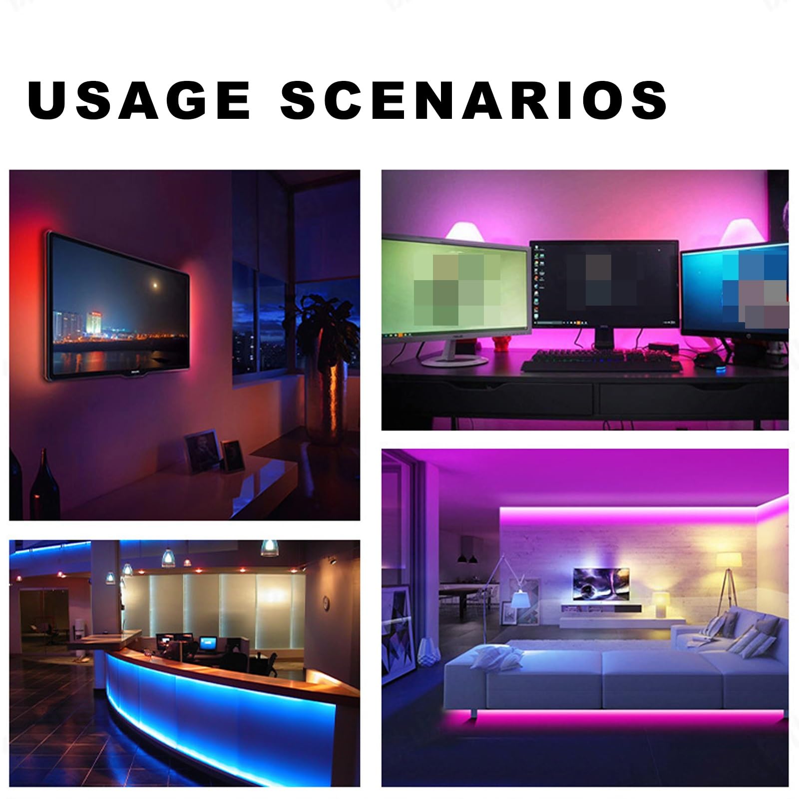 Luci A Led Selezionabili A Colori Per TV, Retroilluminazione TV Sincronizzata Con Lo Schermo 3,8 M Adatto Per TV Da 55-75 Pollici Riduce L'affaticamento Camera Da Letto, Illuminazione D'atmosfera