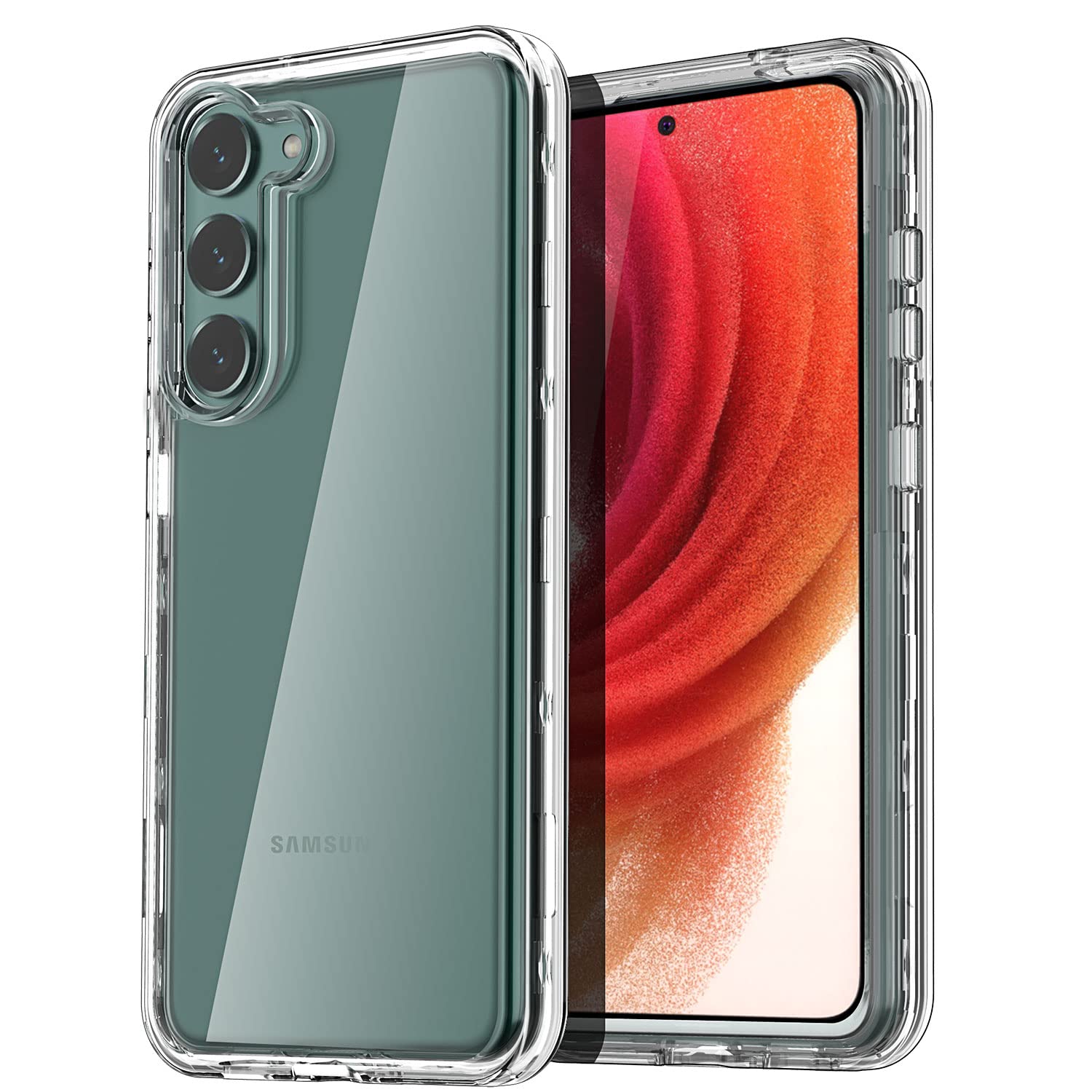 AICasefor Galaxy S23 Plus Case Clear Case(6.6"),Heavy Duty Drop Protection Full Body Rugged Shockproof/Dust Proof 3-Layer Military Protective Tough Durable for Samsung S23 Plus 6.6 5G