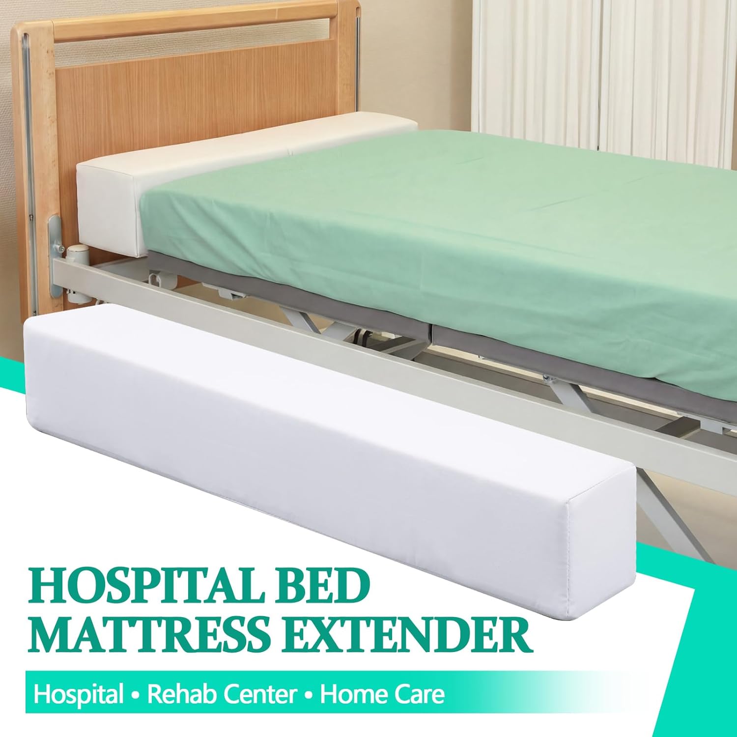 Yinkin 36" x 6" x 6" Hospital Bed Mattress Extender, Hospital Bed Gap Filler, PU Cover Foam Entrapment Prevention Safety for Bedroom Mattress Extension, Bedridden Elderly Rehabilitation Taller Patient