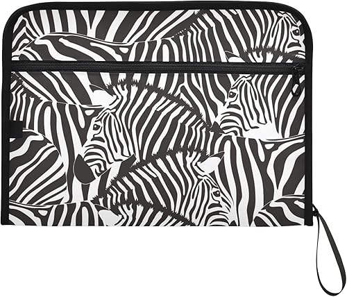 Miniatura 7 de susiyo Carpeta de archivo expandible con diseño de cebra de animales salvajes, 13 bolsillos tamaño carta A4 carpeta de archivo de acordeón