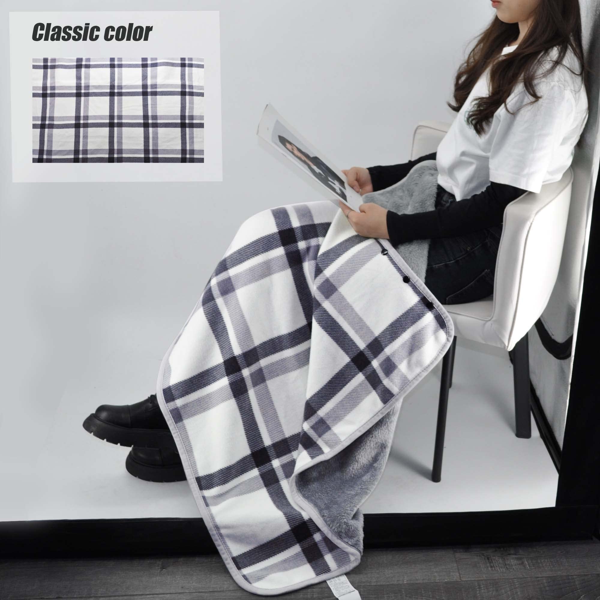beifon Poncho Châle Femme Écharpe Cape Épaissie Elégant Chaud Hiver Foulard Chaud Ouverture Plaid Imprimé Pull Manteau Poncho Tartan Style avec Boutons Couverture à Carreaux Cadeau de Noël