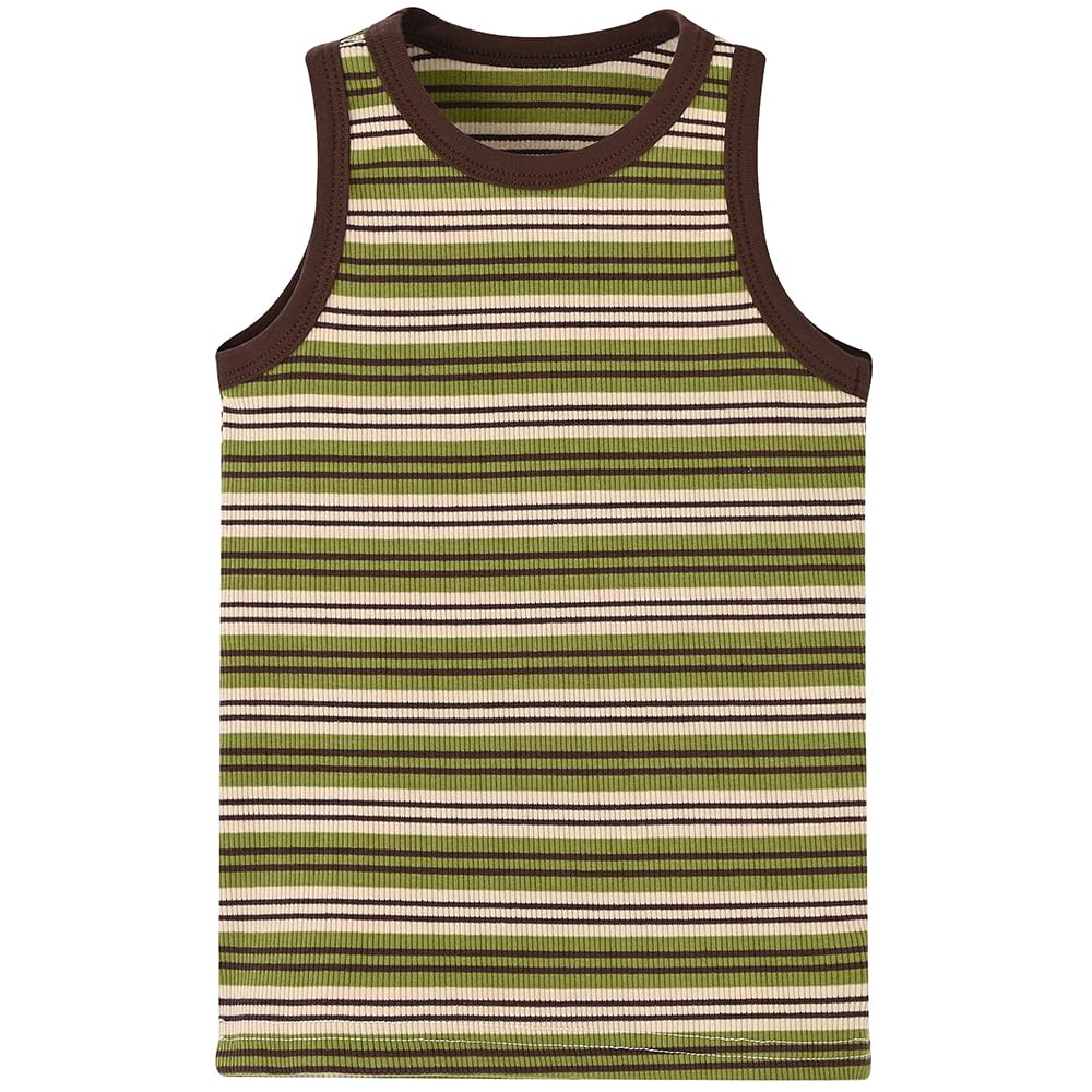 BINIDUCKLING Toddler Tank Top Girls Summer Cute Striped Sleeveless Top 24 Months-8 Years