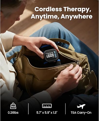 Miniatura 5 de BOB AND BRAD TheraHeat - Almohadilla térmica inalámbrica con luz roja e infrarrojo cercano, envoltura de terapia portátil para mano, muñeca, codo,