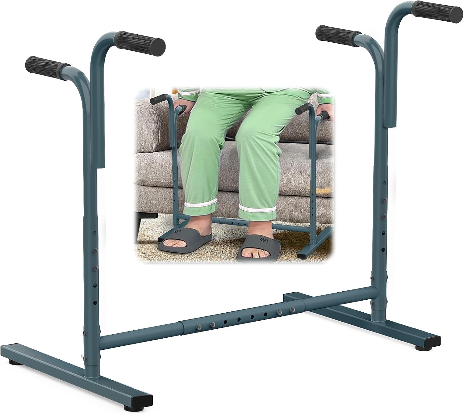 Adjustable Dual-Way Handles Couch Chair Stand Assist for Seniors, Standing aid & Support Device, Chair Lift Assist Device for Elderly Mobility & Daily Living Stand to Sit(300LBs Loading, Dark Gray)