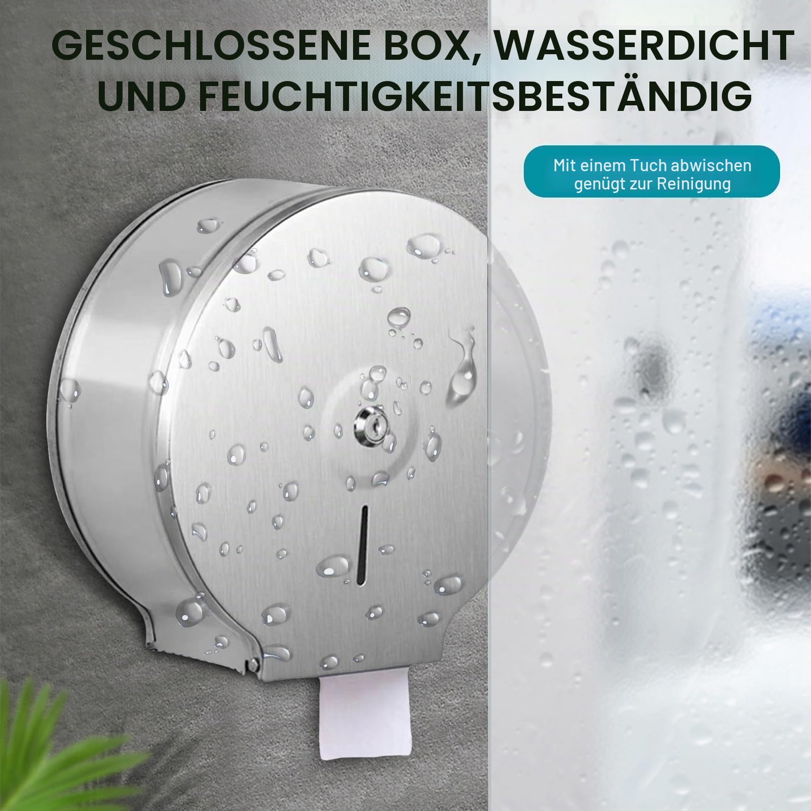 Cyrank Jumbo Toilettenpapierspender, Papierhandtuchspender für Wandmontage, Edelstahl Große Rolle Toilettenpapierhalter, Wasserdichter Papierspender, Gewerblicher Toilettenpapierhalter