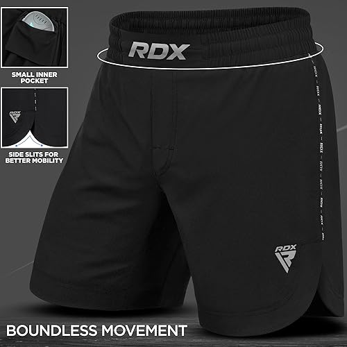 Miniatura 3 de RDX - Shorts de MMA para entrenamiento y kickboxing, lucha, artes marciales, lucha en jaula, muay thai, BJJ, boxeo, grappling