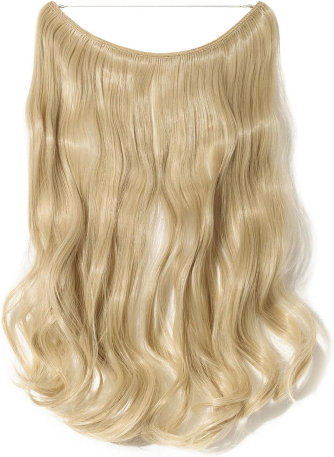 Secret Wire in Hair Extensions Straight Curly Wavy Hair Extension Long Hairpiece Blonde Brown Black Color For Women 20" Curly - Golden mix bleach blonde - Image 3