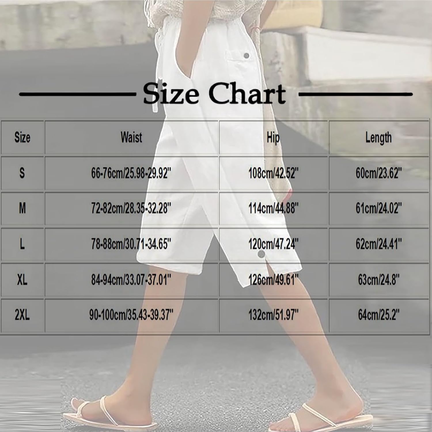 Linen Capri Pant for Women Casual Summer Drawstring Elastic Waist Cropped Cotton Capri with Pocket