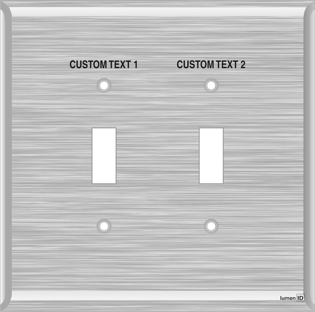 Engraved Switchplate with Light Switch Labels 2Toggle (stainless steel