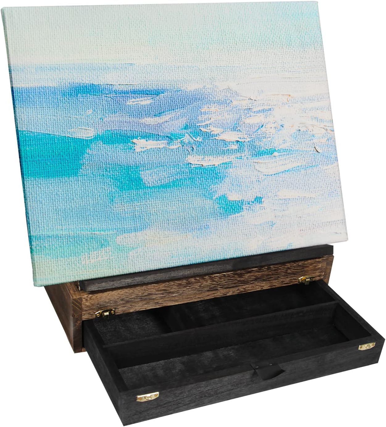 J JACKCUBE DESIGN Rustic Wood Adjustable Portable Desktop Table Easel with Storage Drawer- Artist Easel Board for Canvas Painting, Drawing, Sketching Book Stand- MK704A