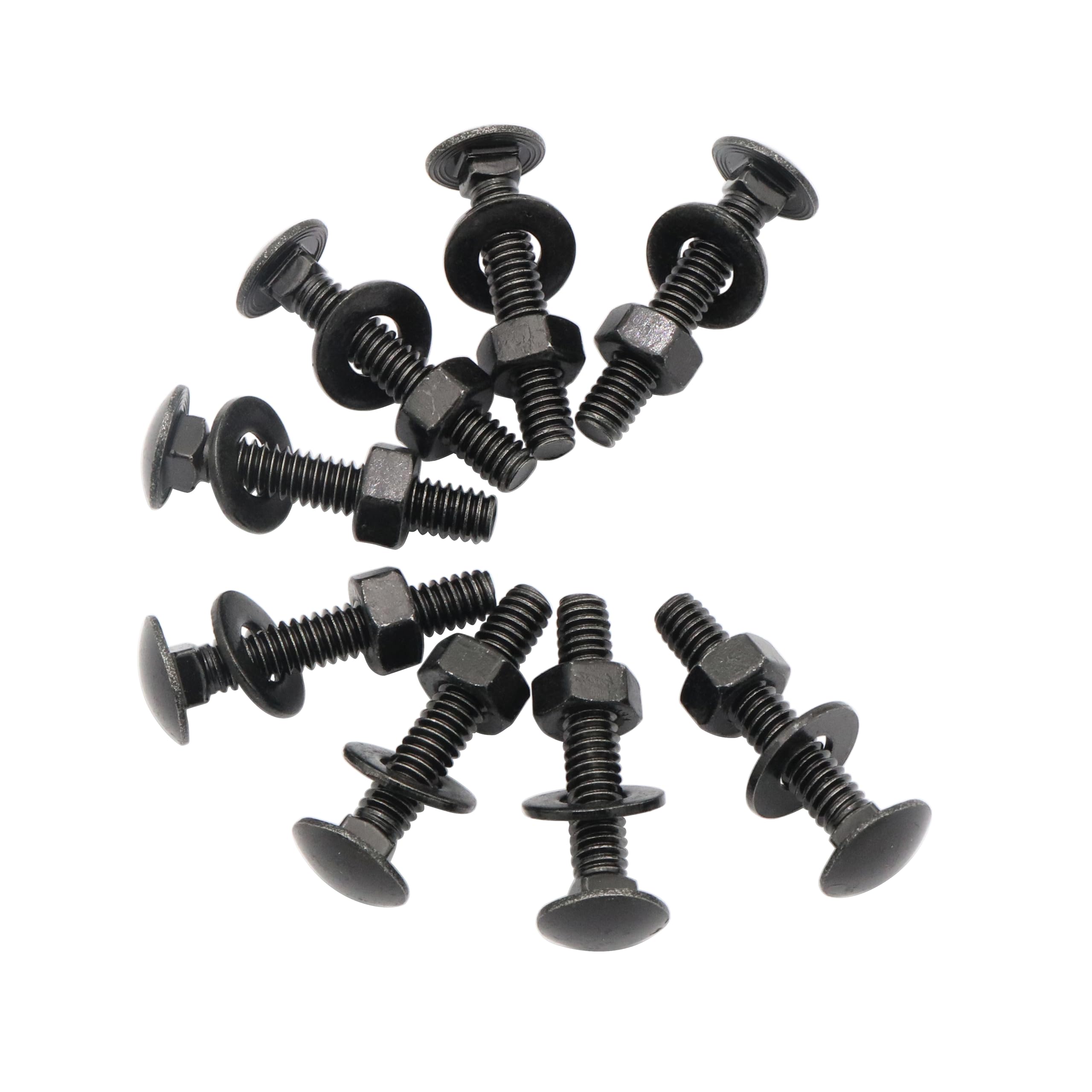 SCXCLY 20 Sets Carriage Bolts Screws, (1/4-20 x 1-1/2") Round Head, Square Neck, with (Hex Nuts & Flat Washers), 304 Stainless Steel, Galvanizing (