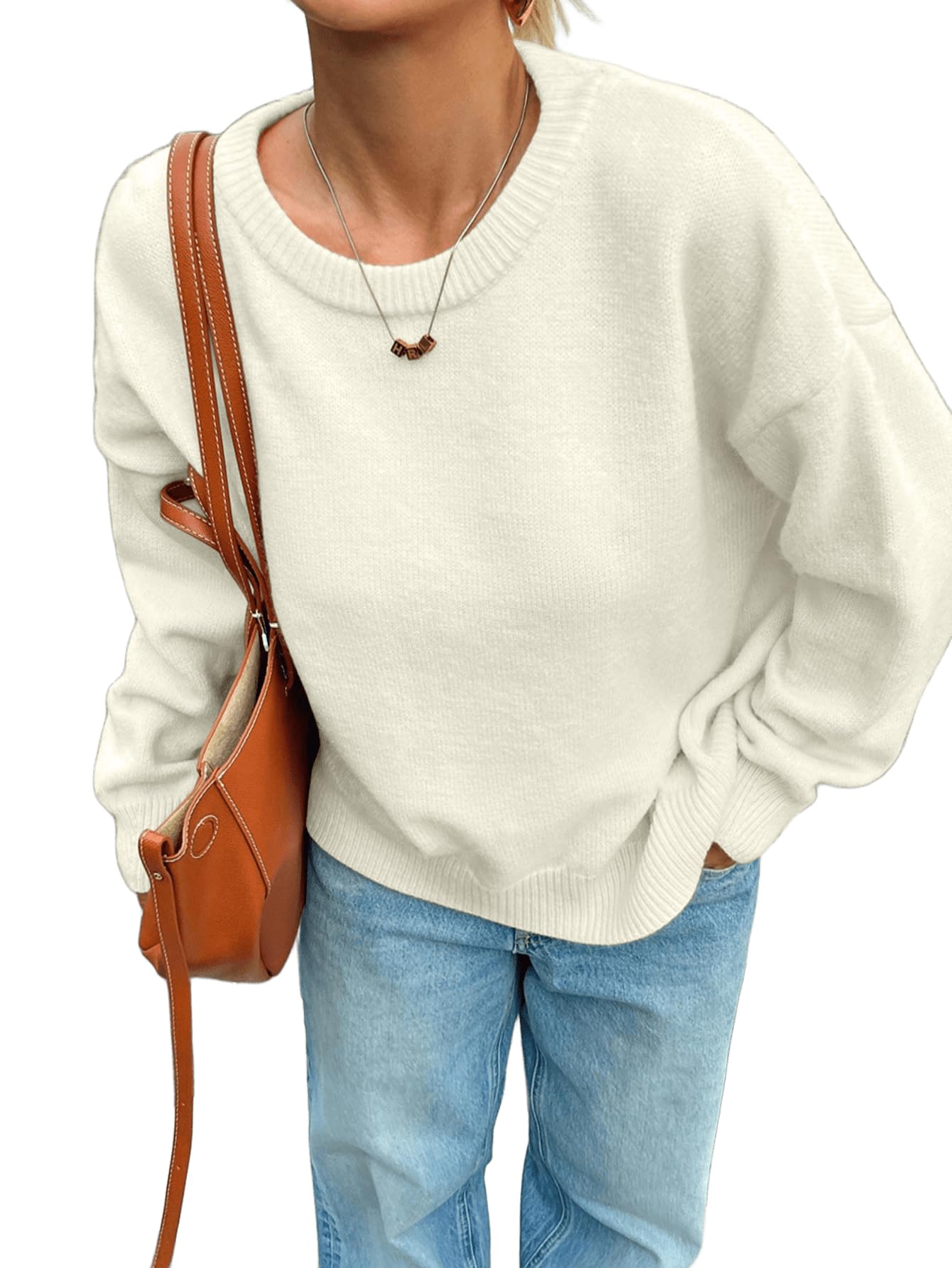 SKAYS Womens 2025 Oversized Sweater Cozy Chunky Pullover Long Sleeve Crew Neck Fall Sweater Trendy Winter Top
