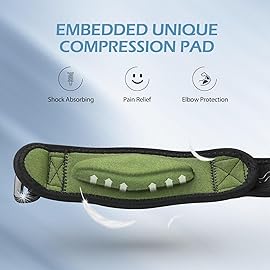 AGPTEK Elbow Brace for Tendonitis and Tennis Elbow 2 Pack, Tennis Golfers Elbow Support Arm Band Elbow Wrap Weightlifting Elbow Strap with Compression Pad for Men & Women (Green)