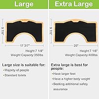 Vista 2 de StrongTek Taburete de inodoro mejorado en cuclillas, taburete de madera para baño, madera extra gruesa, capacidad resistente de 350 libras, cómodo