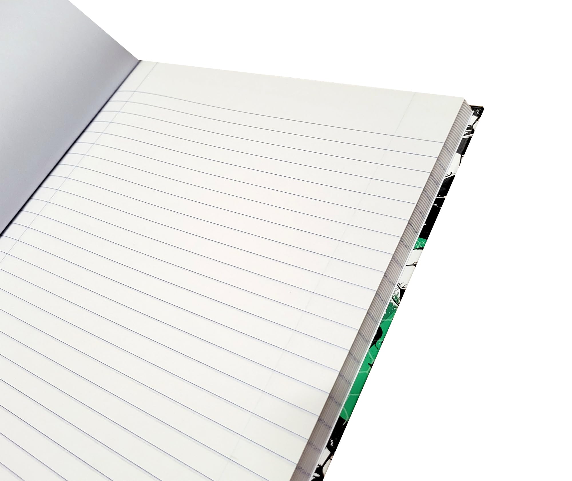A4 Notebook Hardback 160 Pages Thread Sewn Feint and Margin Football Design Cover - Ruled Notebook (Green) - Image 3