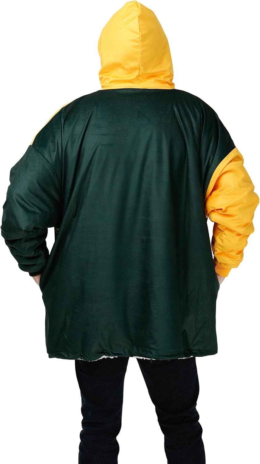 foco NFL Team Logo Reversible Oversized Sherpa Hoodie Sweatshirt Hoodeez