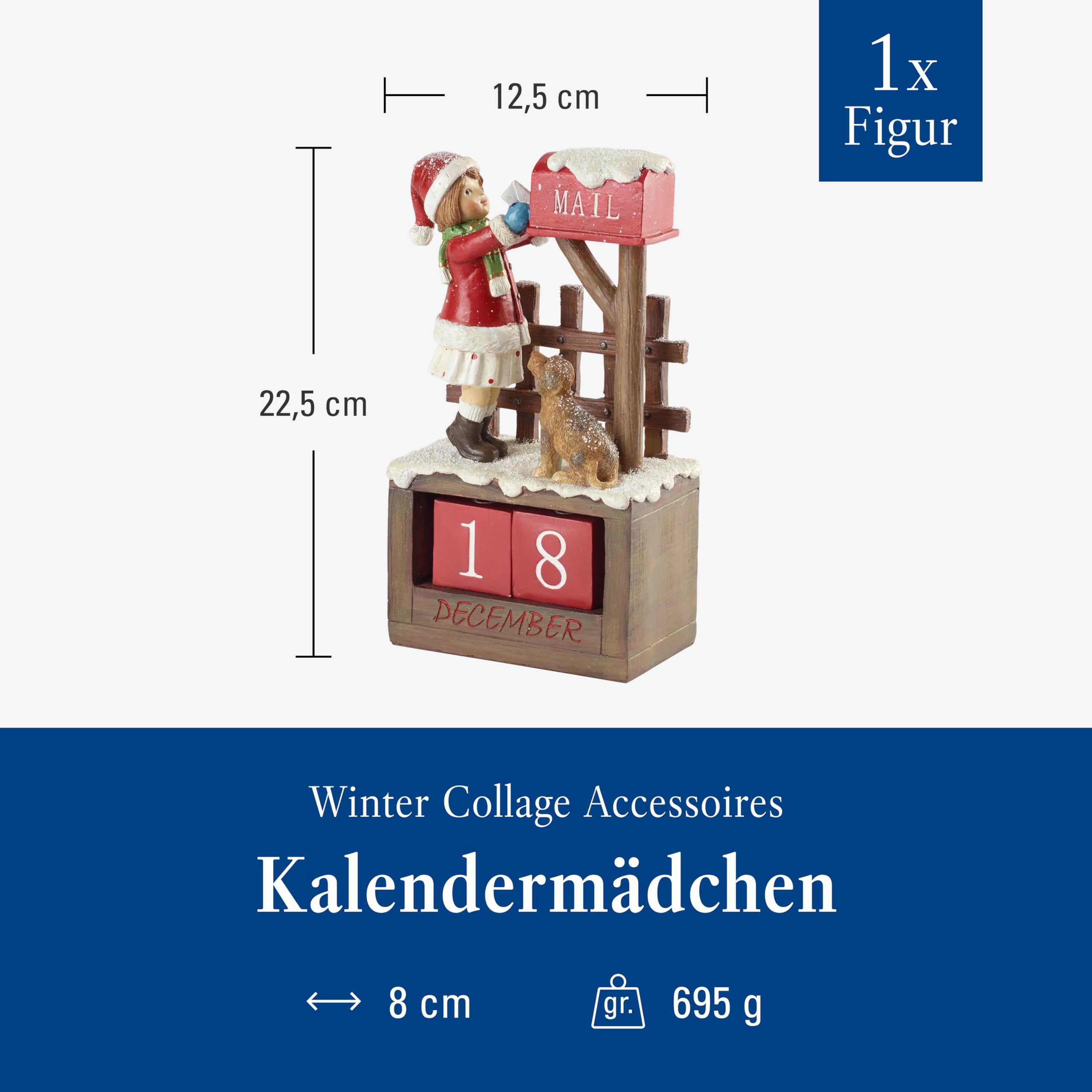 Villeroy & Boch - Winter Collage Accessoires Kalendermädchen, bunt, 12,5 x 8 x 22,5 cm