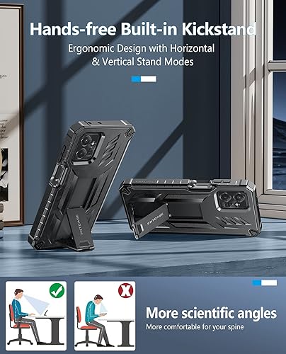 Miniatura 4 de FNTCASE Funda para Motorola Moto G-Power-5G-2023 Funda Moto G-5G-2023 de doble capa de protección a prueba de caídas de grado militar con soporte