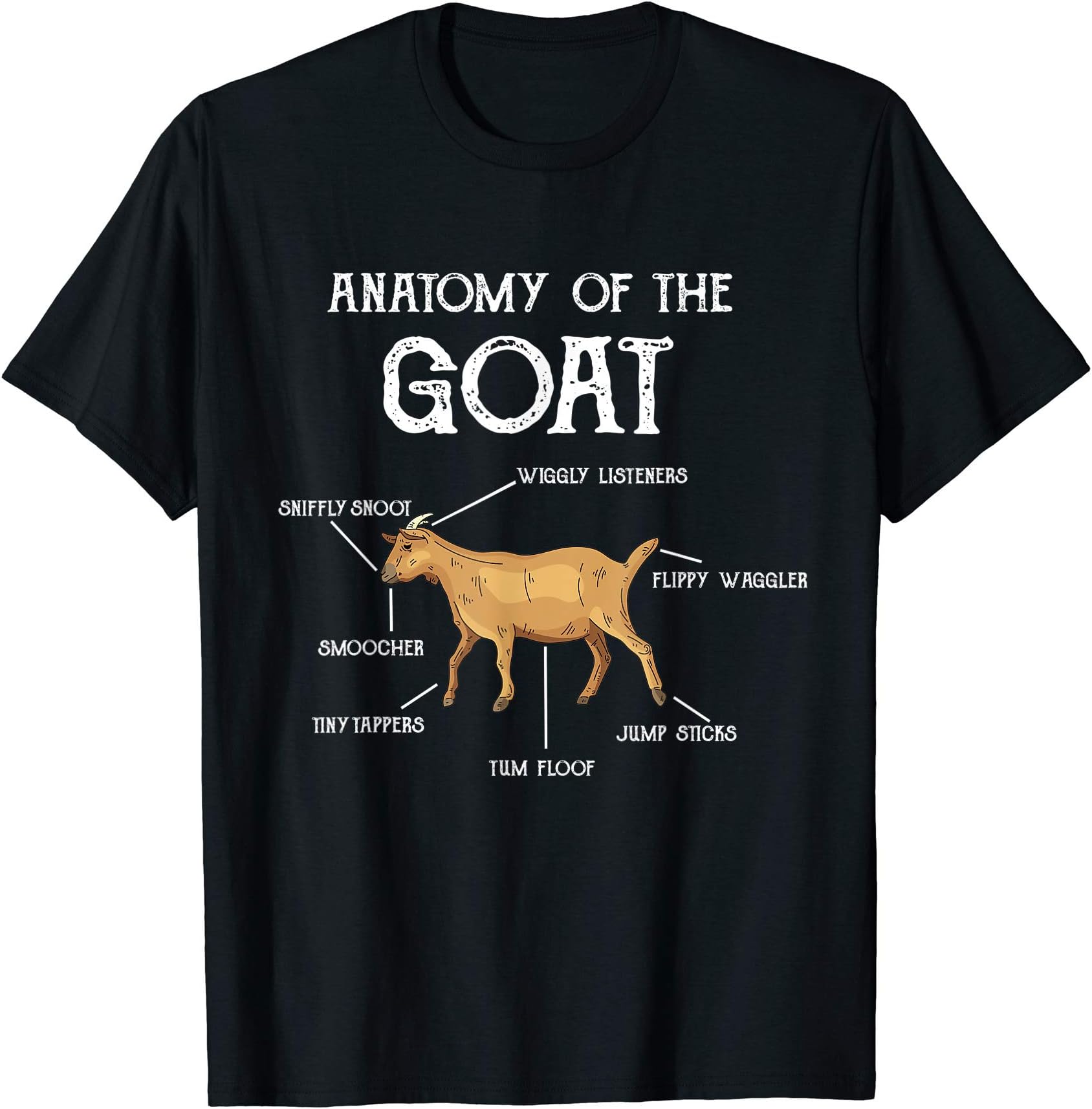 Funny Goat Merchandise Women Men KidsAnatomy Of The Goat Animal Caprine Clothes Farmer Gift Goat T-ShirtOEKO-TEX STANDARD 100