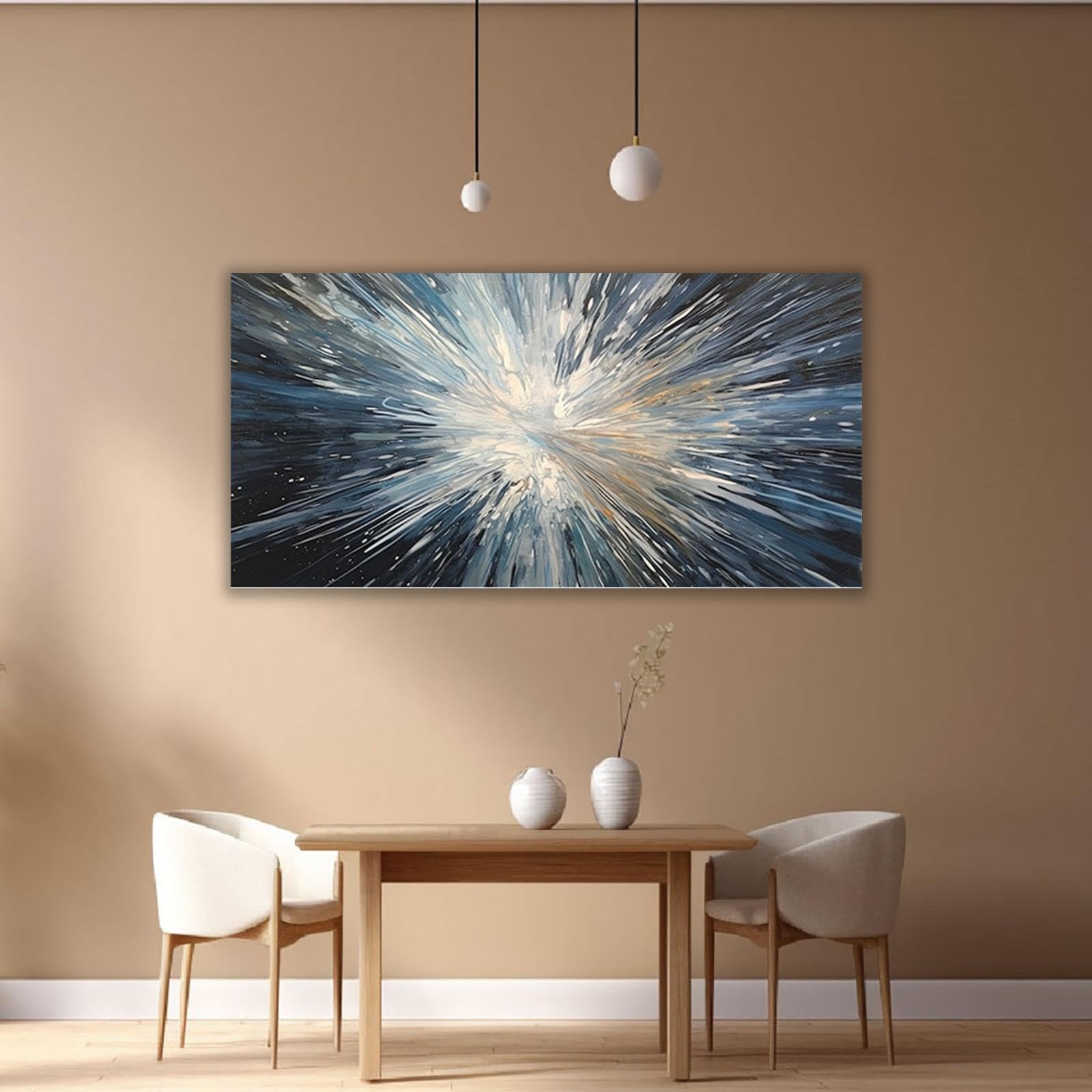 抽象画　絵画(ブルー) アートパネル 現代アート・抽象画・フルイドアート・原画・アートパネル【UZU