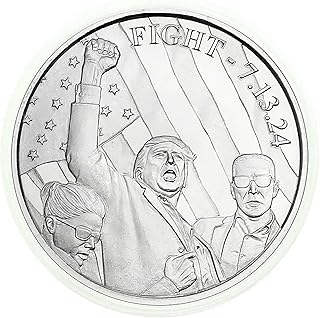 2024 President Trump Fight 7.13.24 Coin 1 Ounce Silver Round in Air-Tite Capsule Holder Dollar Uncirculated