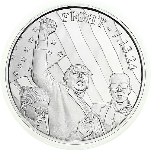 2024 President Trump Fight 7.13.24 Coin 1 Ounce Silver Round in Air-Tite Capsule Holder Dollar Uncirculated