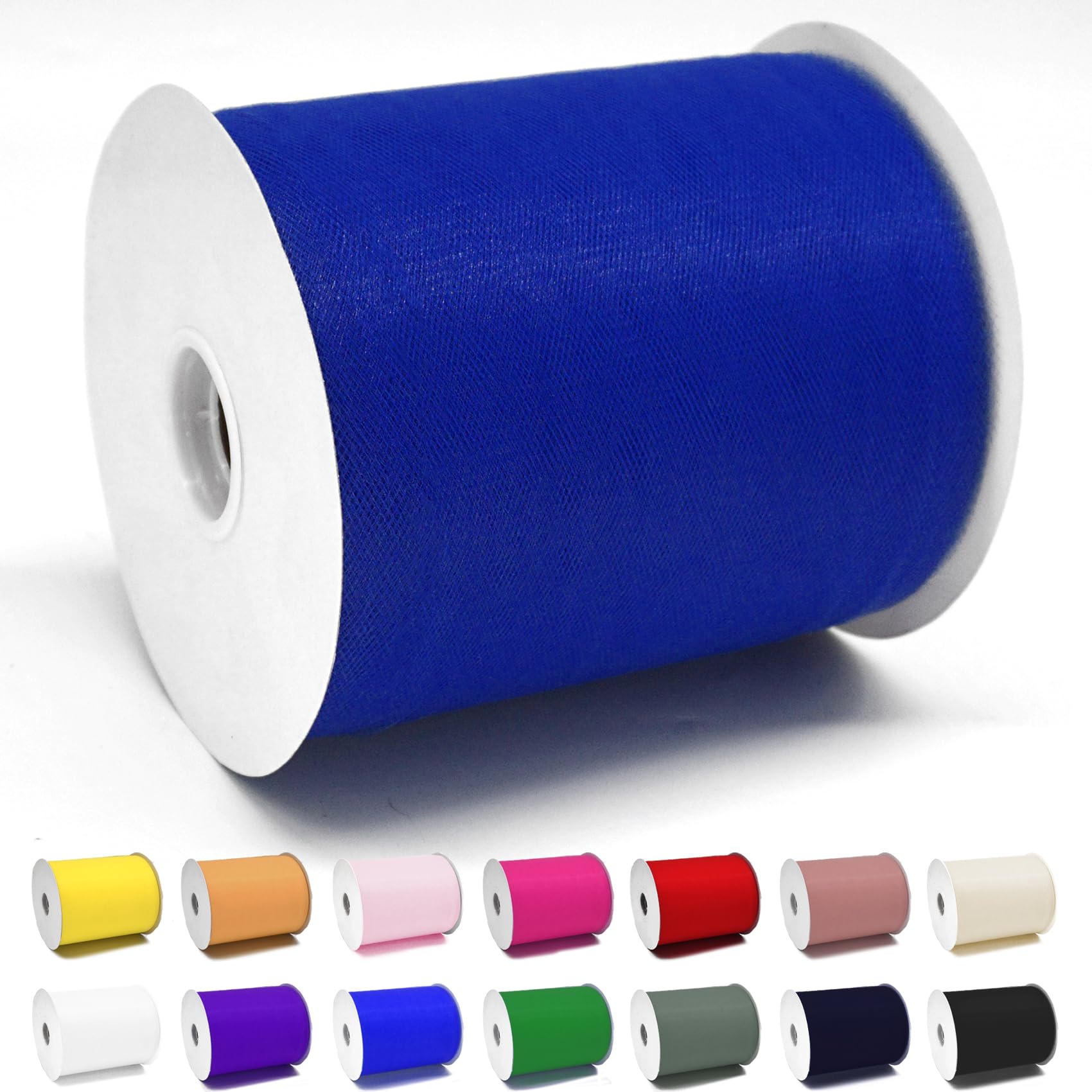 Luceinvita Tulle Fabric 6" x 200 Yards Tulle Roll for Tutu Skirts Gift Wrapping Wedding Decor DIY Crafts Baby Shower Party Supplies (Royal Blue)