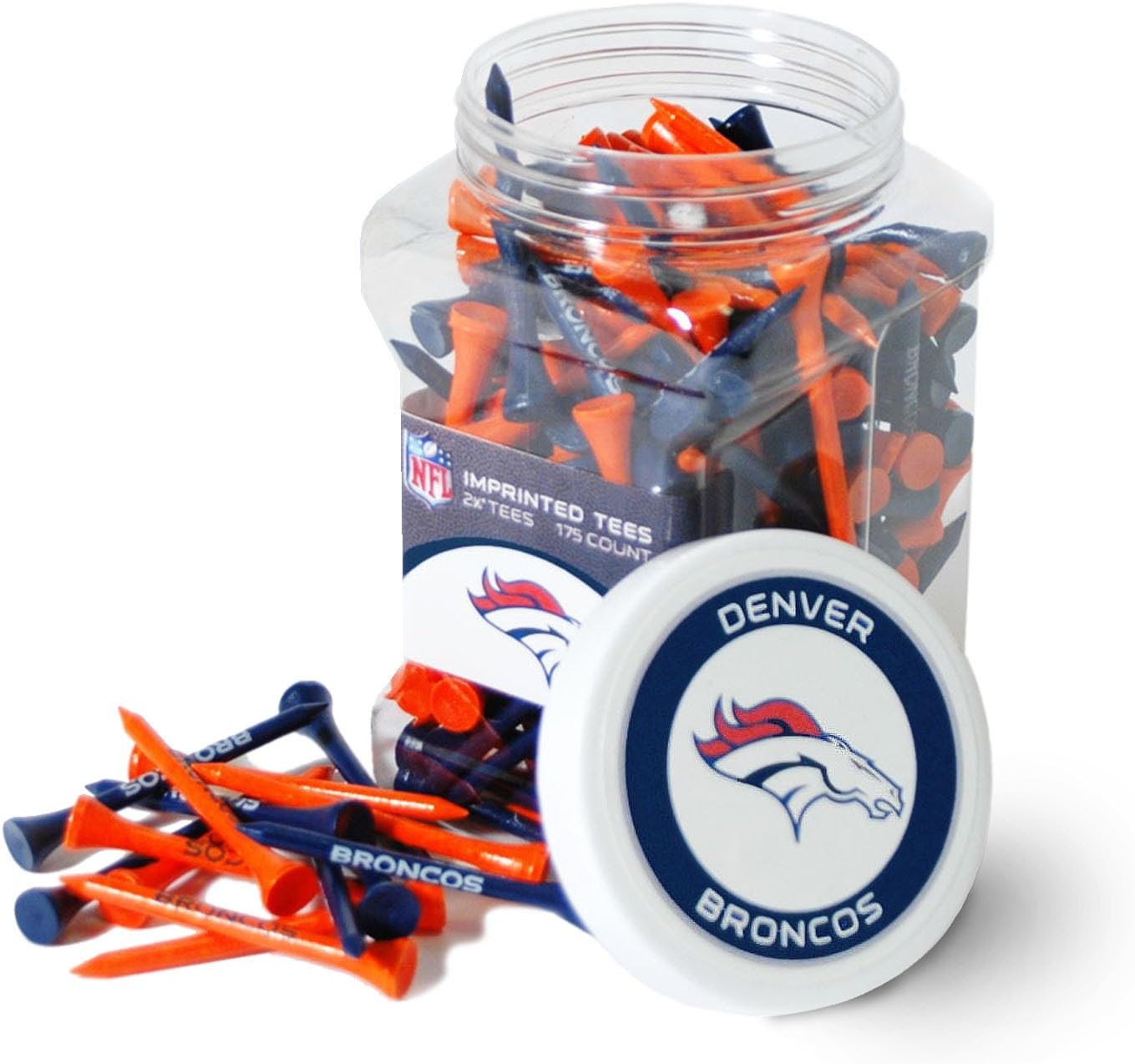 Team Golf NFL Green Bay Packers Jar Of 175 Golf Tees 2-3/4" Golf Tees, 175 Pack, Regulation Size, Multi Team Colors