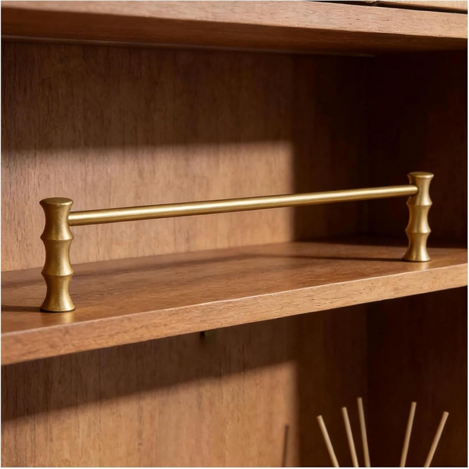 Customizable Brass Decorative Shelf Guard Rail Set, 24-Inch Anti-Fall Enclosure for Shoe Racks & Bookshelves, Available in 5, 10, 15, 20, 25, 30 Packs (25 Pack),25 Pack,24in/61cm