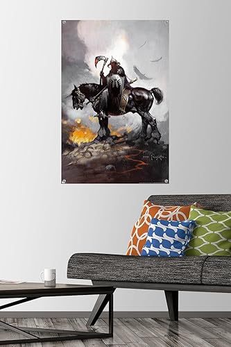 Miniatura 8 de Trends International Frank Frazetta - Póster de pared de Death Dealer 1, 14.72 x 22.37 pulgadas, paquete de póster premium y alfiler