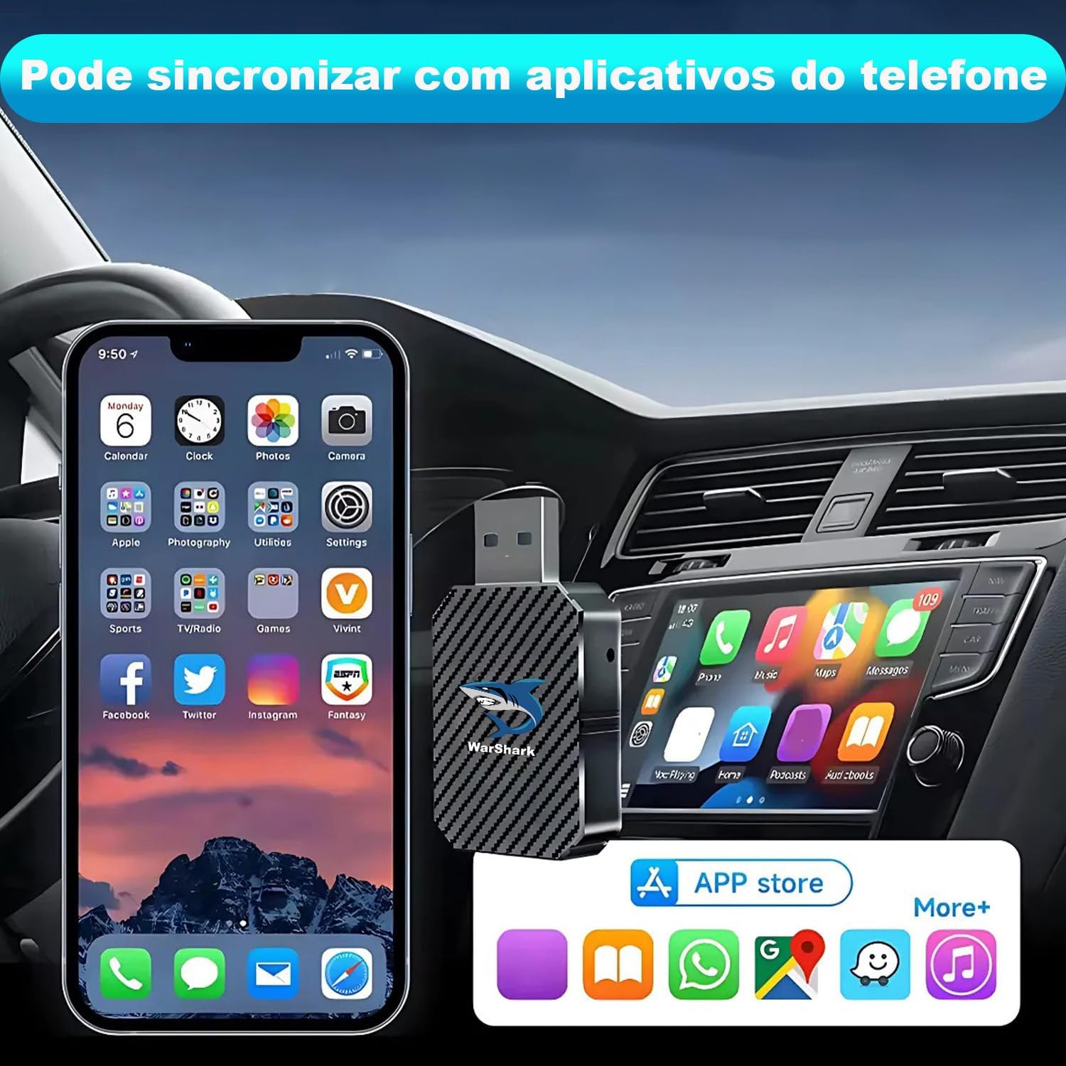 Adaptador automotivo 2 em 1 sem fio CarPlay Android Mini USB Dongle, Plug & Play, converte CarPlay original com fio para carro sem fio, para carros 2016-2024 com CarPlay com fio de fábrica | Android Adaptador automotivo 2 em 1 sem fio CarPlay Android Mini USB Dongle, Plug & Play, converte CarPlay original com fio para carro sem fio, para carros 2016-2024 com CarPlay com fio de fábrica | Android