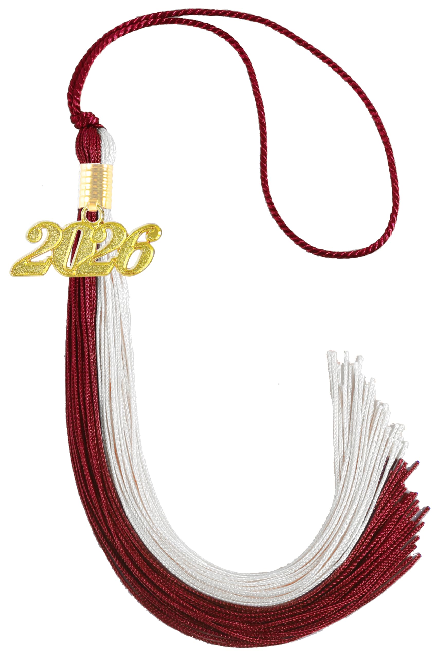 Maroon and White Graduation Tassel 2026 for Grad Cap and Graduation Ceremony Accessory Decoration