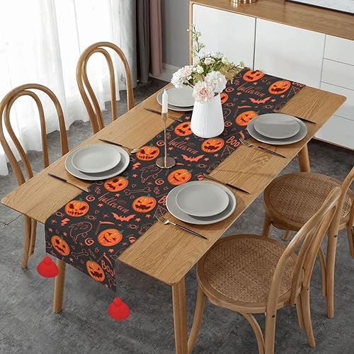 Vista 29 de Christmas Table Runner 60 Inches Long Fall Table Runner for Dining Table Christmas Decorations Coffe Table Runner with Tassels Kitchen & Table