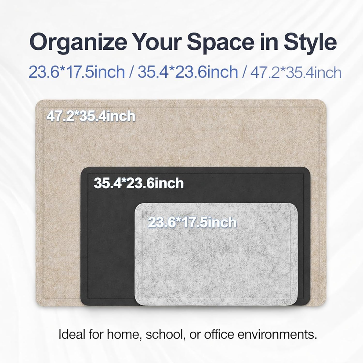 Large Felt Bulletin Board for Wall, 24"x36" Frameless Picture Board, Soft Felt Cork Board for Office, Home Planning & Office Wall Decor, Easy Install Pin Board