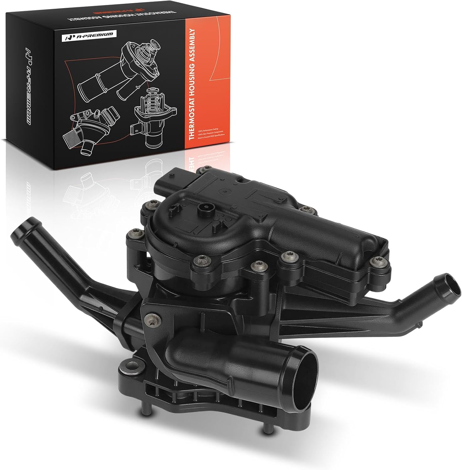 A-Premium Engine Coolant Thermostat Housing Assembly Compatible with Hyundai Accent 2020-2022 & Kia Rio 2020-2023